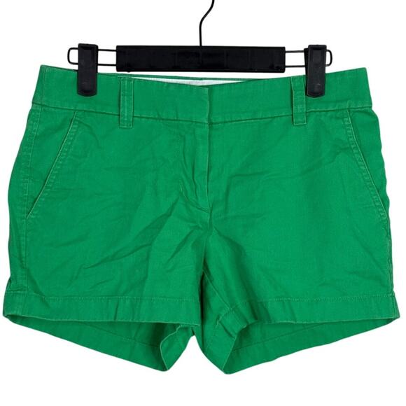 J. Crew Classic Mid Rise Chino Lightweight Shorts Pockets Belt Loops 0 Green - Picture 2 of 15